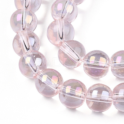 Electroplate Transparent Glass Beads Strands GLAA-T032-T8mm-AB10-1