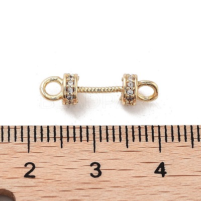 Brass Micro Pave Clear Cubic Zirconia Connector Charms KK-K361-01G-1