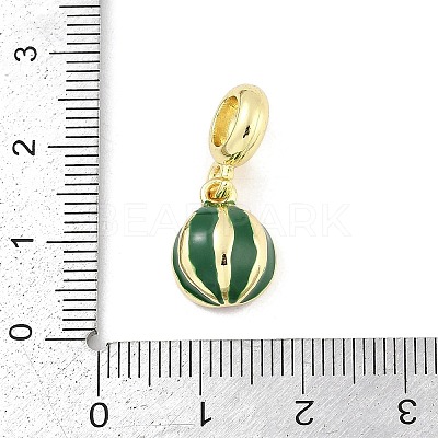 Brass Enamel Fruit European Dangle Charms KK-Z090-08G-02-1