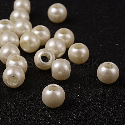 ABS Plastic Imitation Pearl European Beads MACR-R530-12mm-A41-1