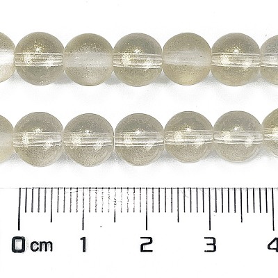 Frosted Transparent Glass Bead Strands GLAA-P065-8mm-01-1