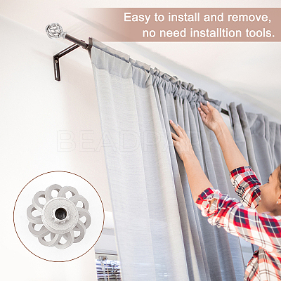 Plastic Round Curtain Rod Finials FIND-GF0002-90A-1