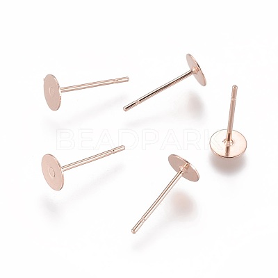 304 Stainless Steel Stud Earring Findings STAS-H436-24RG-5mm-1