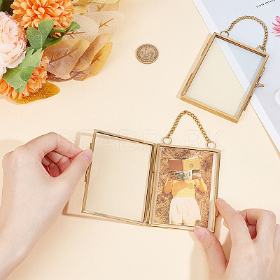 Glass Rectangle Wall Hanging Photo Frame AJEW-WH0314-470A-1