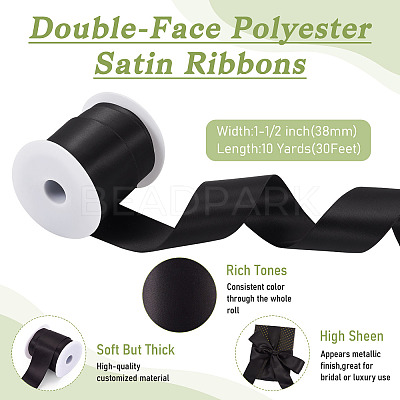 10 Yards Double-Face Polyester Satin Ribbons SRIB-TA0001-16C-1