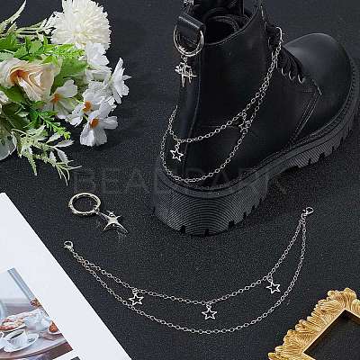 4Pcs 3 Styles Brass Chains Boot Strap Chains HJEW-BM0001-11-1