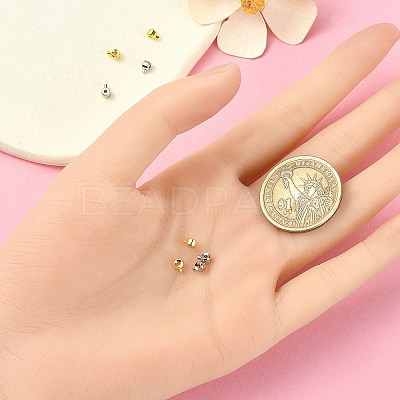 8Pcs 2 Colors Brass Crimp Beads KK-YW0001-18-1