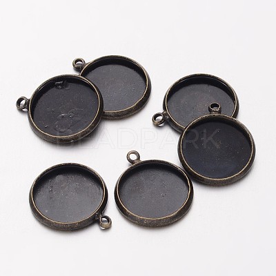 Brass Pendant Cabochon Settings X-KK-B534-D-AB-NF-1