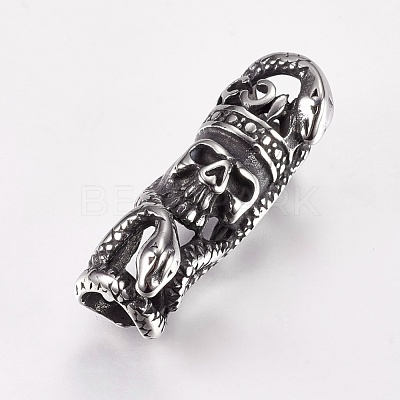 304 Stainless Steel Hollow Tube Beads STAS-I070-14AS-1