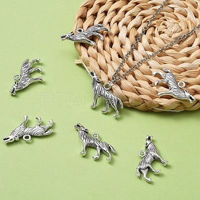 Tibetan Style Alloy Howling Wolf Pendants LS-LF1753Y-1