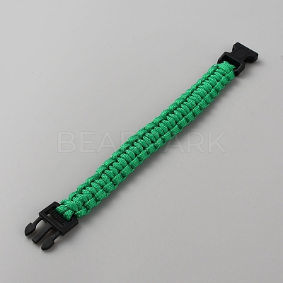 Survival Polyester Cord Bracelet with Plastic Clasps for Hiking Camping Outdoor BJEW-WH0018-54C-1