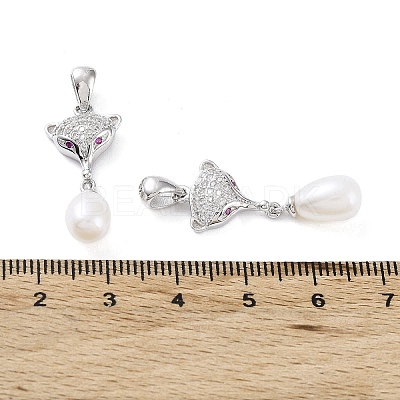 Anti-Tarnish Rhodium Plated 925 Sterling Silver Micro Pave Cubic Zirconia Pendants STER-NH0001-13P-1