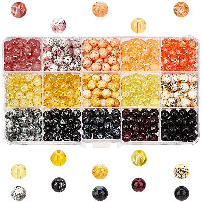 Drawbench & Baking Paint Glass Beads Strands GLAA-PH0001-03-8mm-1