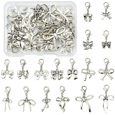 17Pcs 17 Styles Alloy Pendant Decorations HJEW-YW00533-1