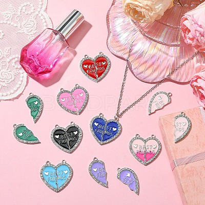 5 Sets 5 Colors Alloy Enamel Split Pendant ENAM-YW0001-98B-1