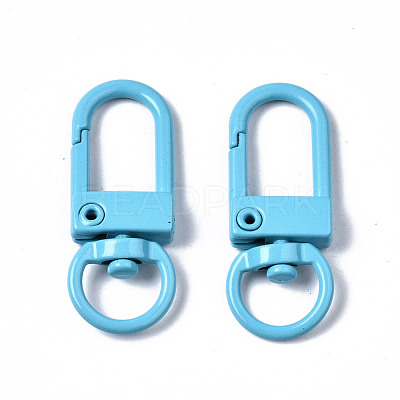 Spray Painted Eco-Friendly Alloy Swivel Snap Hooks Clasps PALLOY-T080-02-NR-1