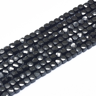 Natural Black Spinel Beads Strands G-D0003-B08-1
