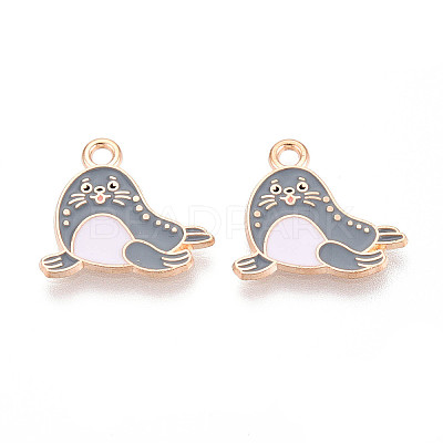 Marine Animals Alloy Enamel Pendants X-ENAM-T022-34J-1
