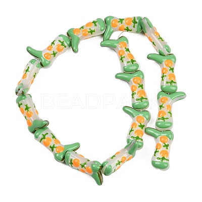 Boot Baking Paint Glass Enamel Beads LAMP-C020-02H-1