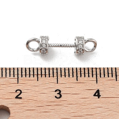 Brass Micro Pave Clear Cubic Zirconia Connector Charms KK-K361-01P-1