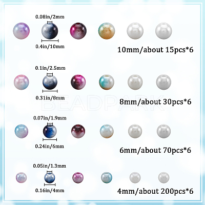 1890Pcs Two Tone ABS Plastic Imitation Pearl Beads Sets DIY-WH20010-19A-1