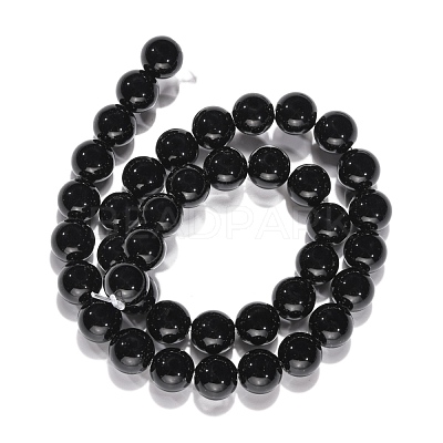 Synthetic Black Stone Beads Strands GSR10mmC044-1