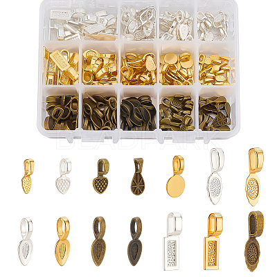 Alloy Glue-on Flat Pad Bails for Pendant Making PALLOY-PH0005-79-1