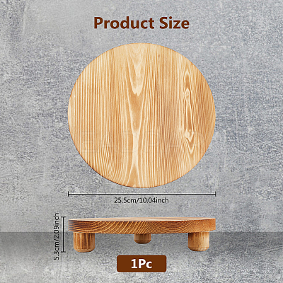 Wood Round Plant Saucer AJEW-WH0473-07A-1