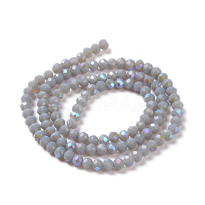 Electroplate Opaque Solid Color Glass Beads Strands X1-EGLA-A034-P4mm-L13-1