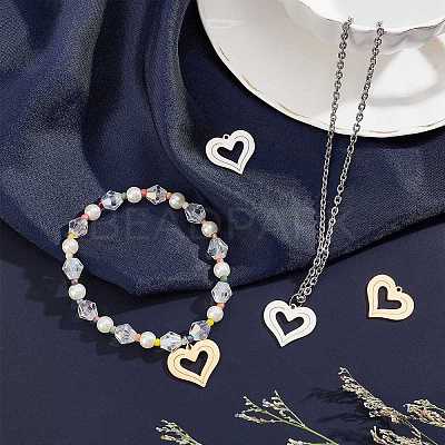 12Pcs 2 Colors Ion Plating(IP) 201 Stainless Steel Pendants STAS-UN0029-75-1