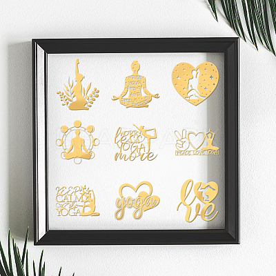 9Pcs Nickel Self-adhesive Picture Stickers DIY-WH0450-194-1