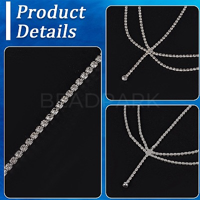 Brass Rhinestone Bridal Headbands for Women OHAR-WH20014-003S-1