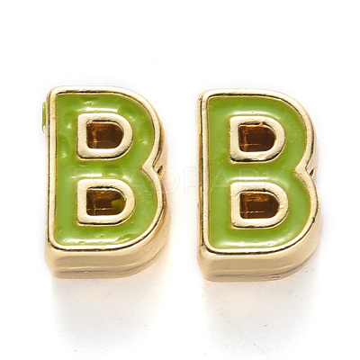 Rack Plating Alloy Enamel Beads X-ENAM-S122-033B-NR-1
