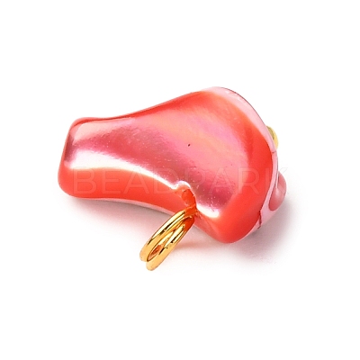 Dyed Natural Trochid Shell/Trochus Shell Pendants PALLOY-JF04483-02-1