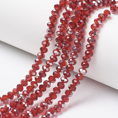 Electroplate Transparent Glass Beads Strands EGLA-A034-T4mm-E18-1