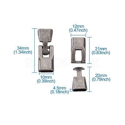 Alloy Snap Lock Clasps PALLOY-TAC0009-24AS-1