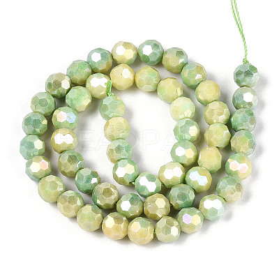 Anti-Tarnish Electroplate Glass Beads Strands EGLA-T021-10mm-15-12-1