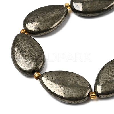 Natural Pyrite Beads Strands G-Z131-B01-02-1