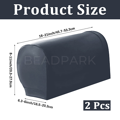 1 Pair Imitation Leather Sofa Armrest Covers AJEW-CL0002-21B-1