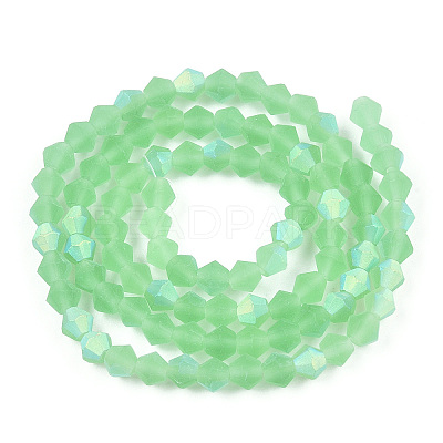 Imitate Austrian Crystal Bicone Frosted Glass Beads Strands X-EGLA-A039-T6mm-MB24-1