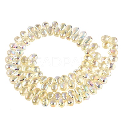 Electroplate Transparent Glass Beads Strands EGLA-N057-01A-04-1