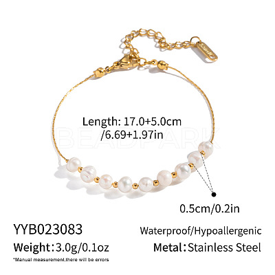 5MM Natural Freshwater Pearl Round Beaded Bracelets KK2160-2-1