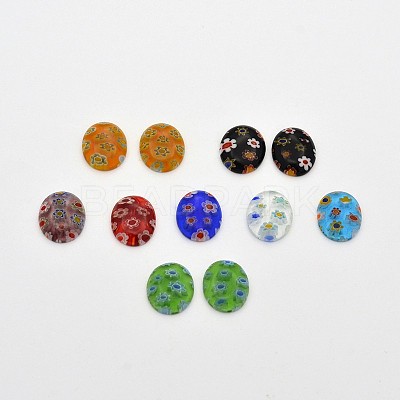 Oval Lampwork Cabochons X-LK-F007-6x8mm-M-1