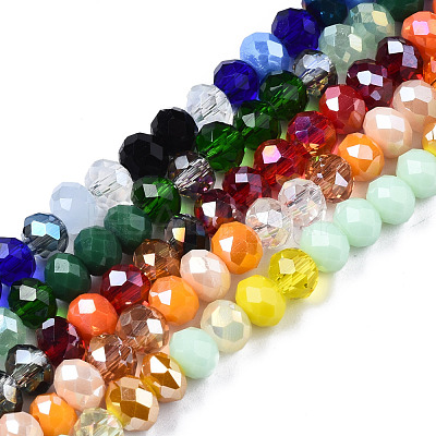 Electroplate Glass Beads Strands EGLA-N002-12J-1
