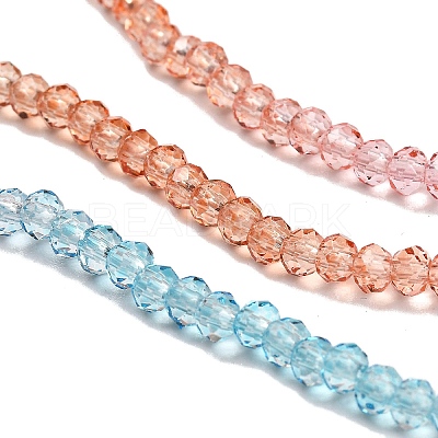 Transparent Painted Glass Beads Strands X1-DGLA-A034-T1mm-A19-1