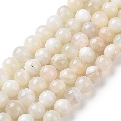 Natural White Moonstone Beads Strands G-F674-08-10mm-01-1