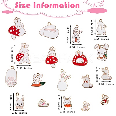 36Pcs 18 Style Alloy Enamel Pendants FIND-SZ0001-11-1