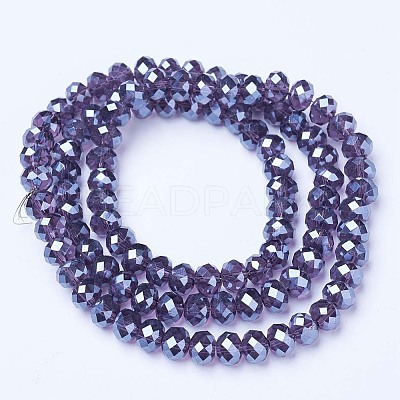 Electroplate Glass Beads Strands EGLA-A034-T10mm-A16-1