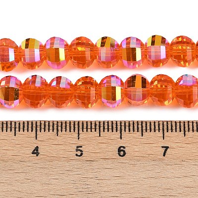 Electroplate Transparent Glass Beads Strands EGLA-B011-08A-AB10-1