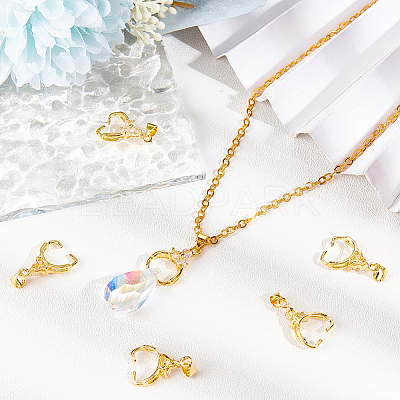 20Pcs Rack Plating Brass Pendant Pinch Bails KK-BBC0007-50-1